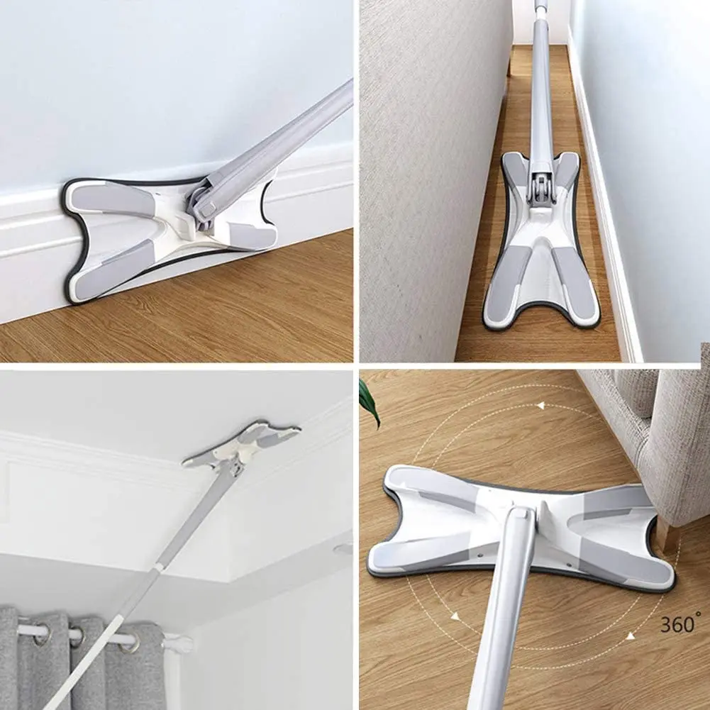 Швабра с ручной экструзией для пола умная тряпка вращающимися насадками из