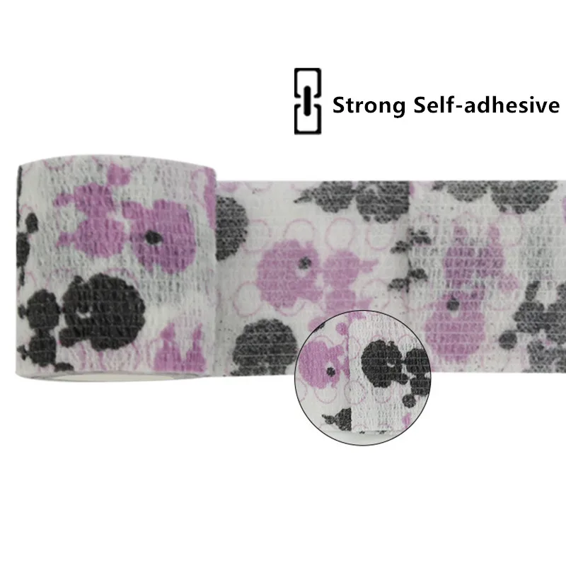 Спортивная самоклеящаяся эластичная повязка с мультяшным принтом рулонная