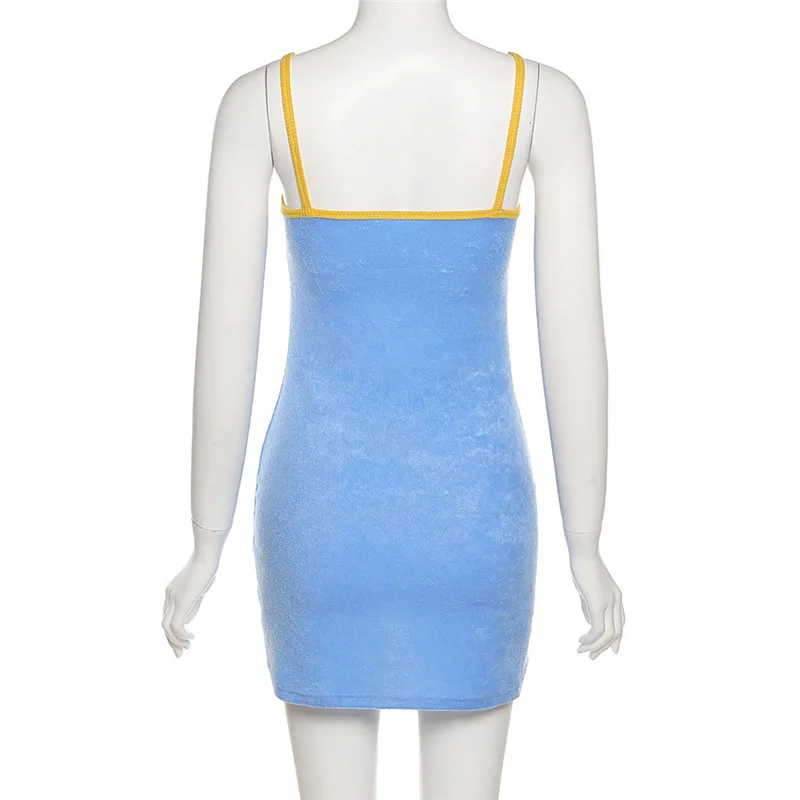 

ALLNeon Streetwear 2000s Pink Patchwork Cami Dresses 2021 Y2K Fashion Backless A-line Mini Dress Strape Sleeveless Summer Outfit