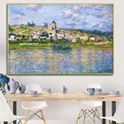 Домашний декор, печать на холсте, настенное искусство, картина с цветами Клода Моне, в скандинавском стиле, акварельный плакат для гостиной
