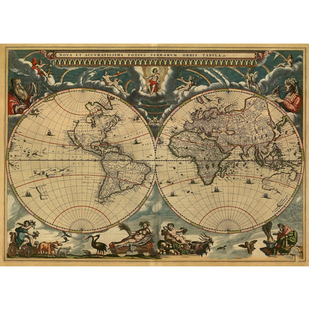 

1000 Pieces Of Puzzle Landscape Ancient World Map Puzzle Adult And Children's Handmade Toys Holiday Gifts Living Room Ornaments