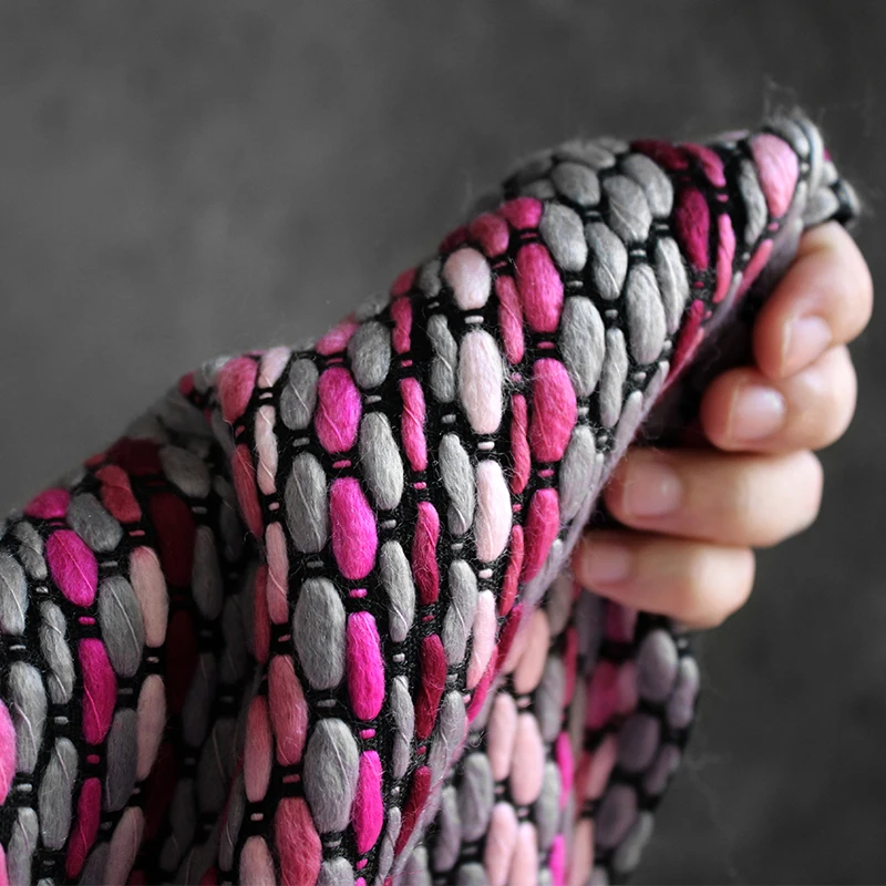 Interwoven fabric color matching contrast wool texture coat designer original fabrics for patchwork | Дом и сад