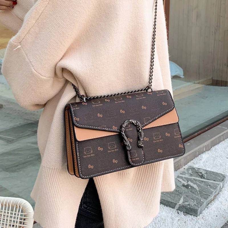 Маленькая сумка на цепочке женская 2019 популярная новая волна корейская модная