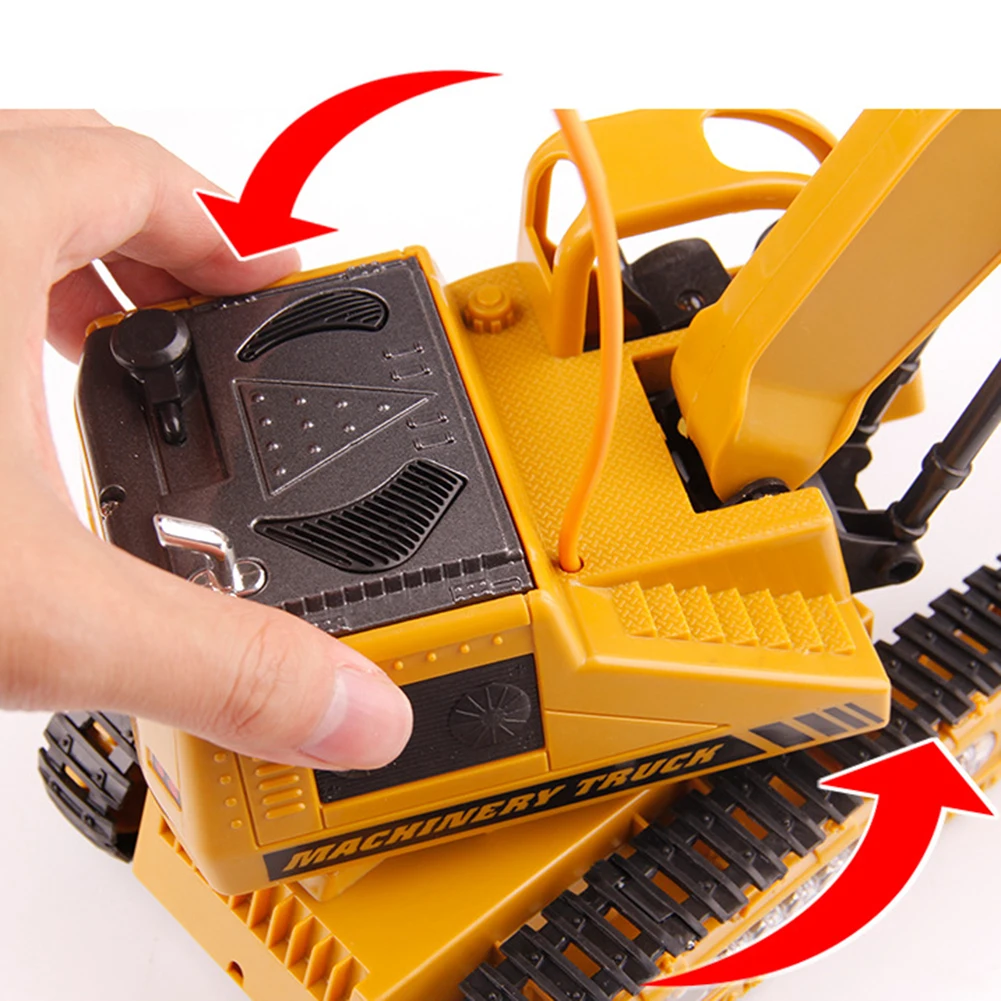 5-Channel LED Flashing Light RC Remote Control Excavator Kids Toy Collection Kids Robot RC Car Toys for Gifts rc toys