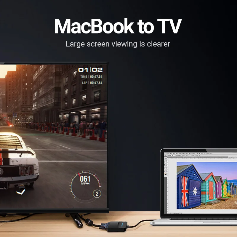 Адаптер Vention Mini DisplayPort-VGA 1080P конвертер Thunderbolt 2 DP кабель для MacBook Air 13 Surface Pro 4 DP-VGA |