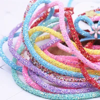 6mm 7mm resin glitter rhinestones rope tube cord sequin trimming diy jewelry bracelet necklace party wedding decorations 1yard