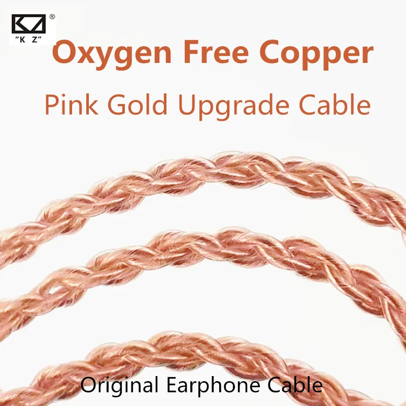 

KZ Oxygen Free Copper Cable Pink Gold Mixed Upgrade Headset Cable for ZST AS10 BA10 ZSX ZSN ZS10 PRO AS12 AS16 C12 C16 C10 Hot