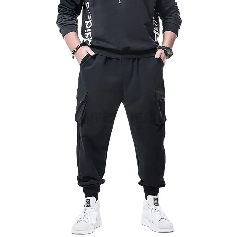 

Брюки-карго мужские с карманами, свободные дышащие эластичные спортивные штаны, ранние размеры 6XL 7XL 8XL, весна-лето