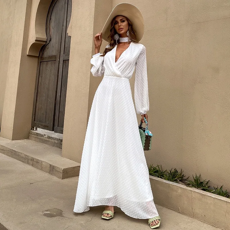 

Sexy Summer Party white Dress Woman Backless Long Maxi Dresses