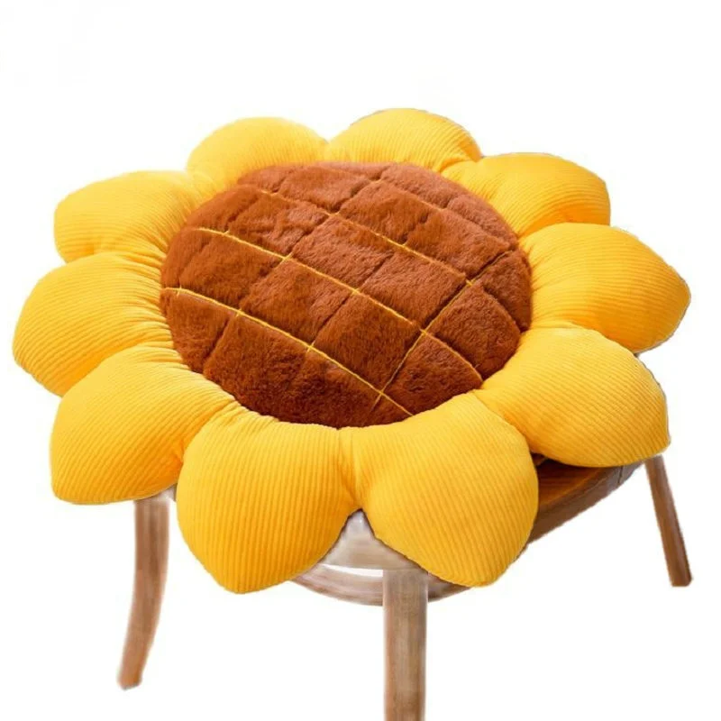 

40/50/70cm Stuffed Sunflower Chair Cushion Soft Car Head Pillow Flower Shape Seat Girly Room Sofa Decor Gift for Girl Birthday
