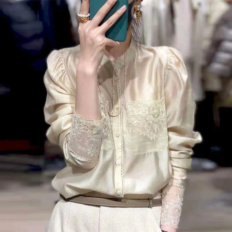 

Long Sleeve Harajuku Japanese Elegent Blouse for Woman 2021 Spring Summer Female Clothing Shirt Designer Clothes