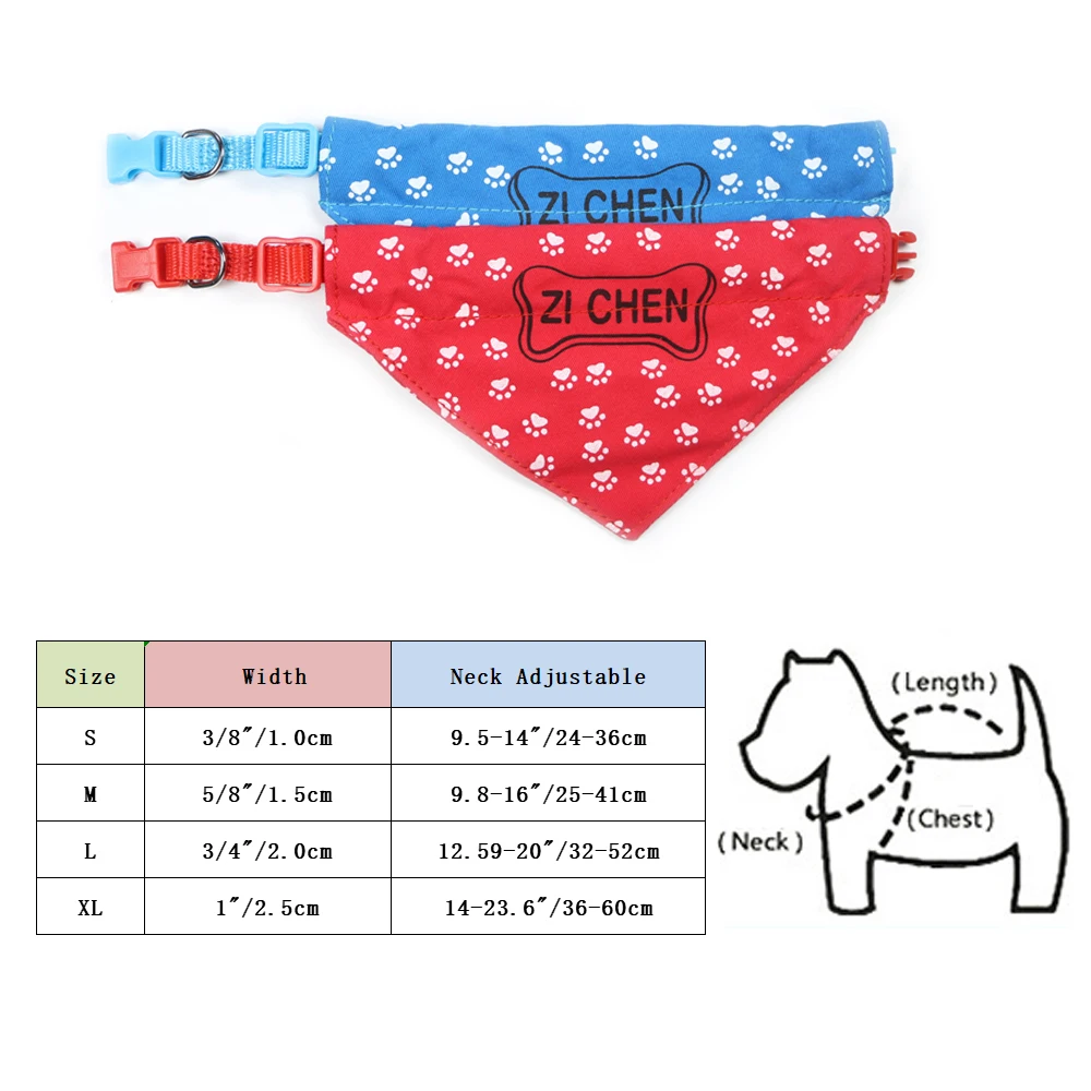 Регулируемый ошейник для домашних животных шарф шеи с принтом маленьких средних