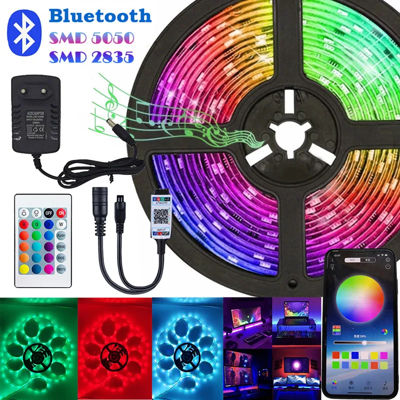

Светодиодная ленсветильник RGB гибкая светодиодная лампа освещение WIFI Bluetooth ИК управление SMD 5050 2835 свет s DV12V гибкая лента Диодная