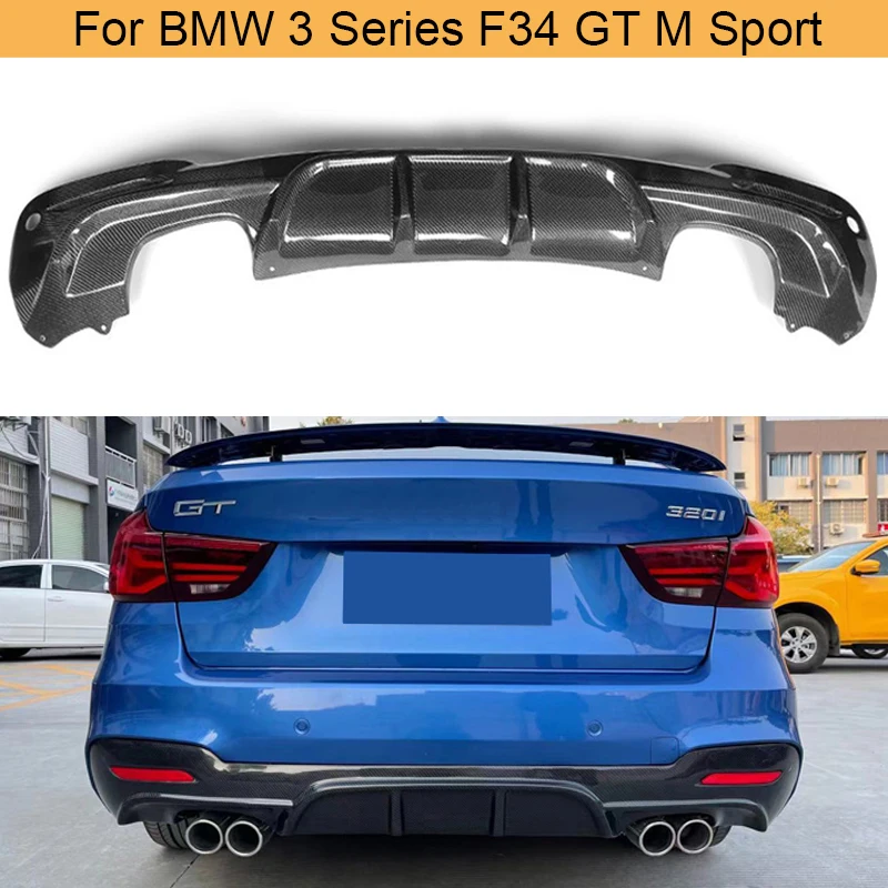 Губа диффузора заднего бампера из углеродного волокна для BMW 3 серии F34 GT M Sport 4 Door