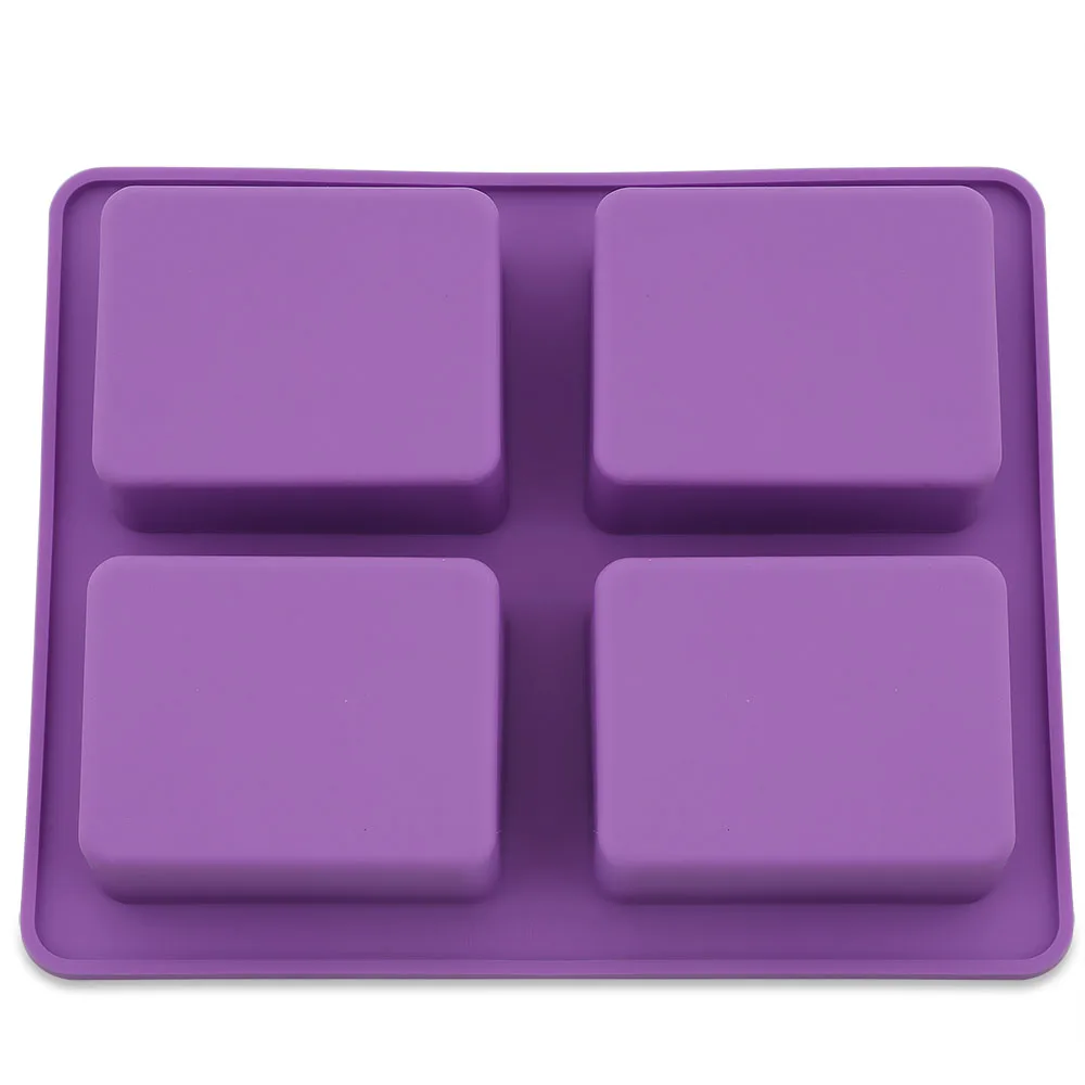 DIY прямоугольные Силиконовые Мыло Форма &quotдеревья&quot в форме 4 отверстия