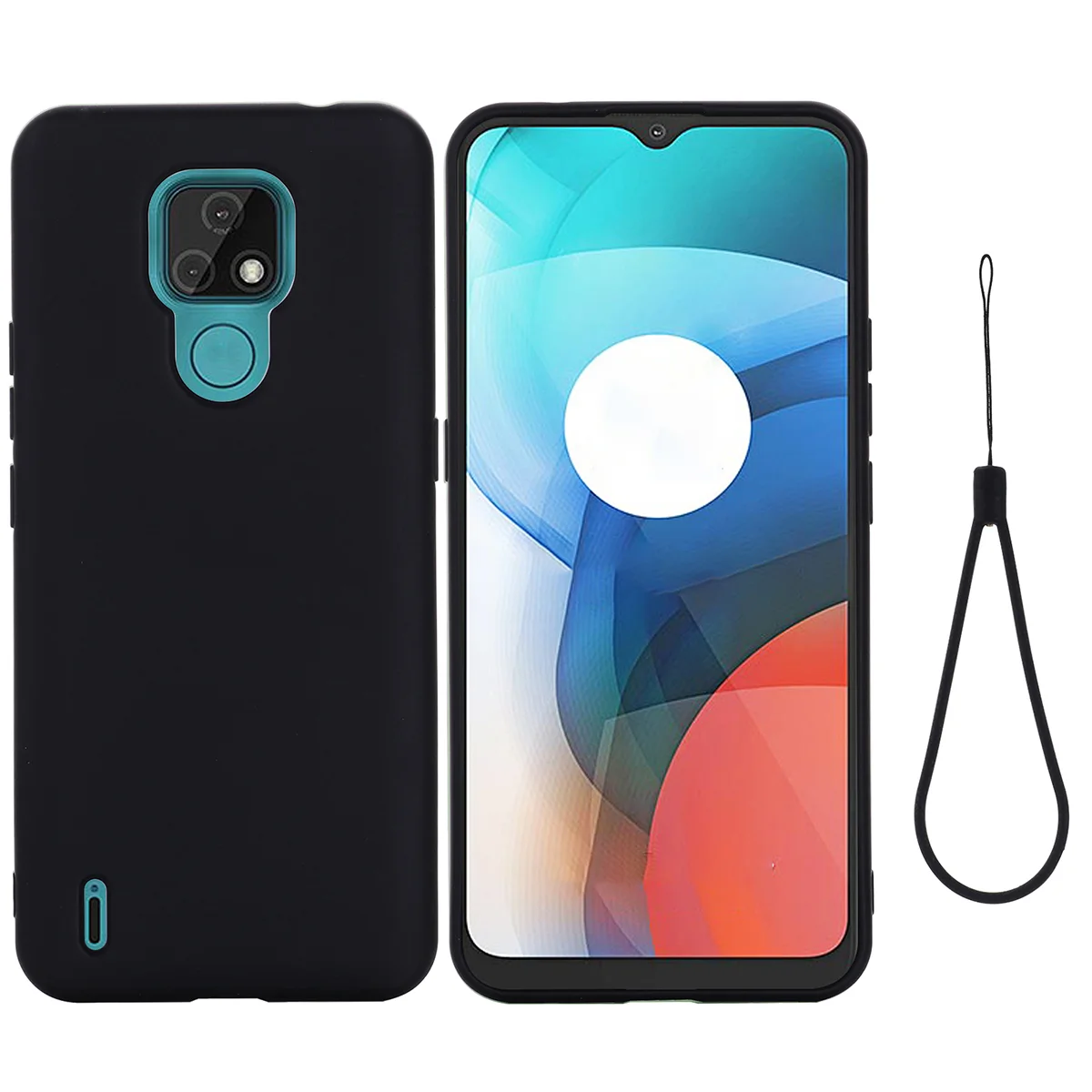 

Чехол для телефона из жидкого силикона с ремешком, совместимый с E7 2020