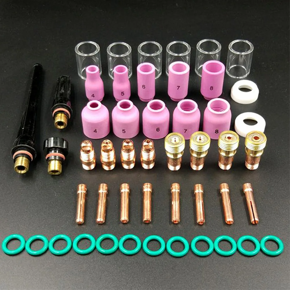 49 шт./компл. аргонно дуговой сварочный фонарь набор газовых линз 10 стеклянная