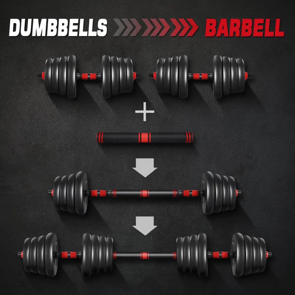 

MOVTOTOP 2-in-1 Adjustable Dumbbell Set Barbell Exercise Fitness Equipment Sport Supplies for Building Body Losing Weight