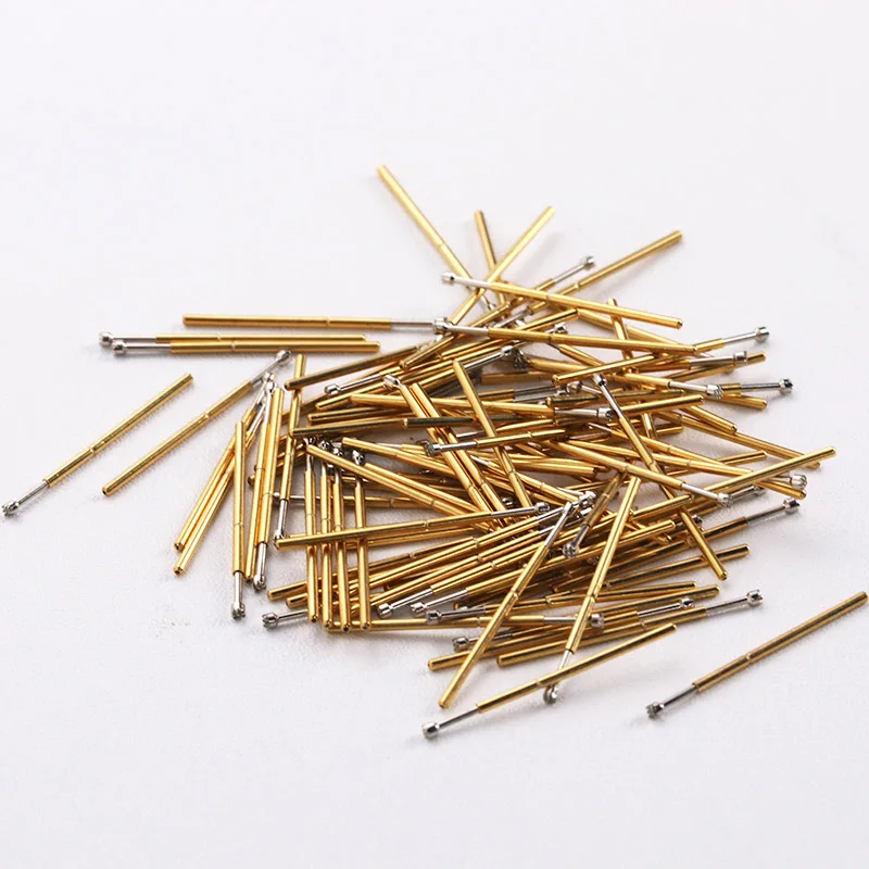 

Hot Selling P50 Series Nickel Plated Test Probe Electronic Spring Detection Needle 100 Pcs/Bag Brass Pogo Pins For Test Tools