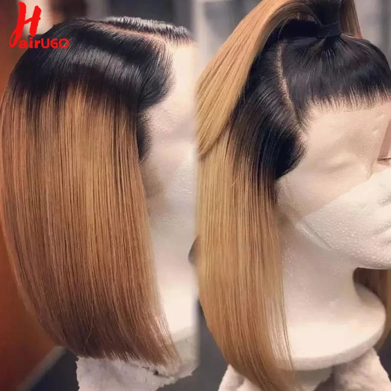 HairUGo бразильский прямые парики 13*4 Синтетические волосы на кружеве из натуральных