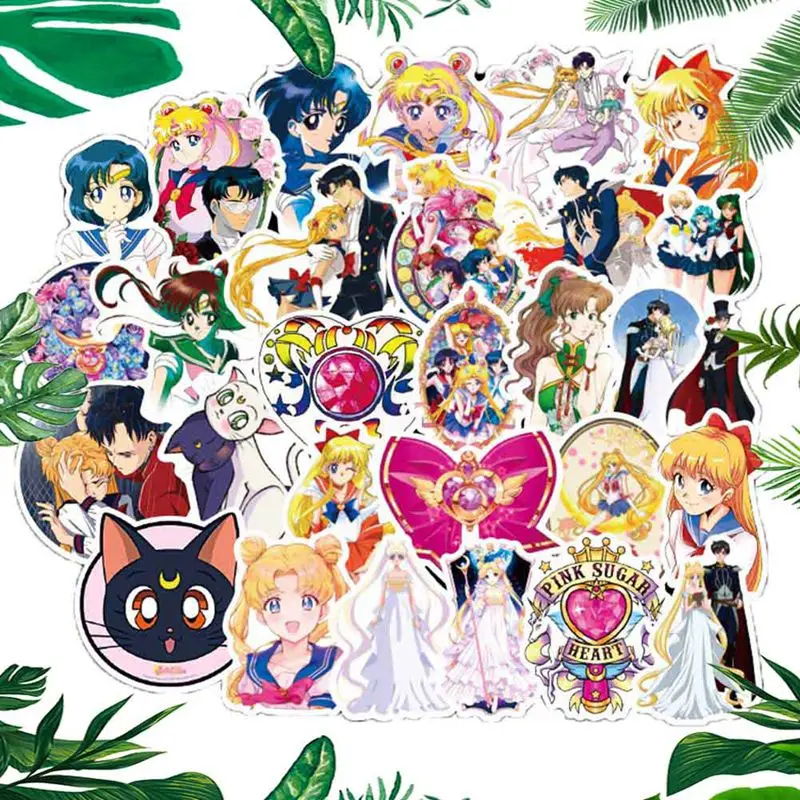 

50Pcs Exquisite Sailor Moon Girl Scrapbooking Decorative Sticker Decoration Waterproof Paper Stickers