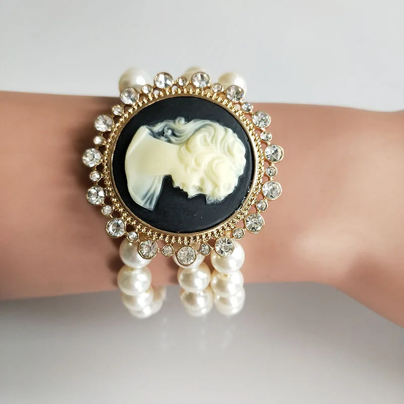 

2019 модные эластичные браслеты, ювелирные изделия, новые золотые трехслойные жемчужные бриллианты, браслет для женщин, подарочные браслеты