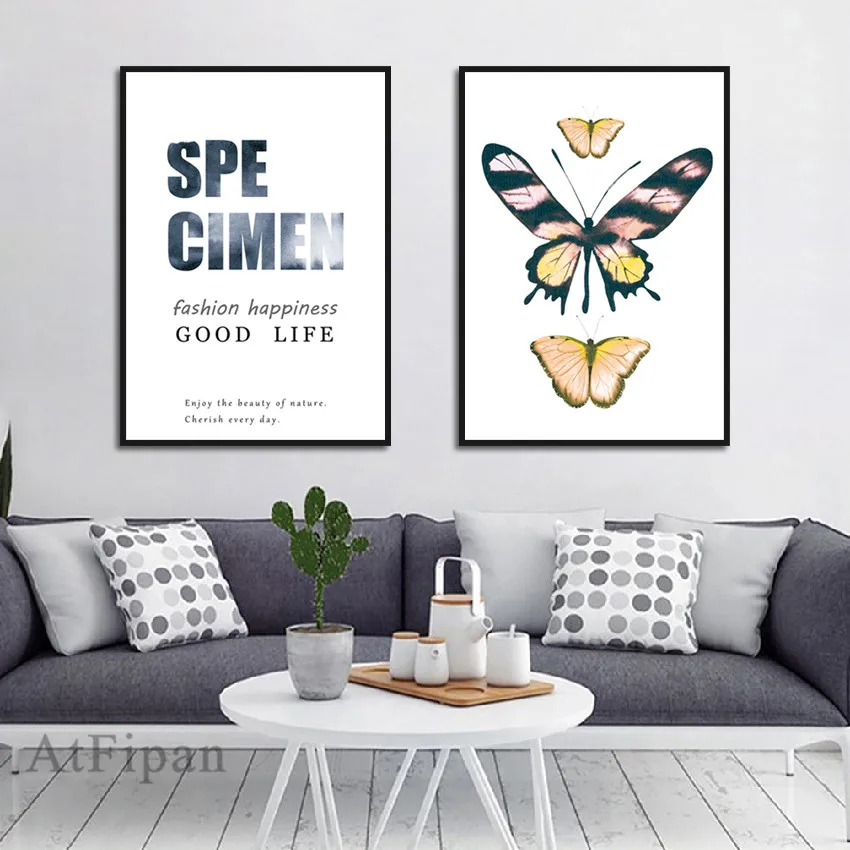 

Creative Nordic Abstract Alphabet Butterfly Poster Letters and Animal Canvas Prints for Living Room Modern Home Wall Decor