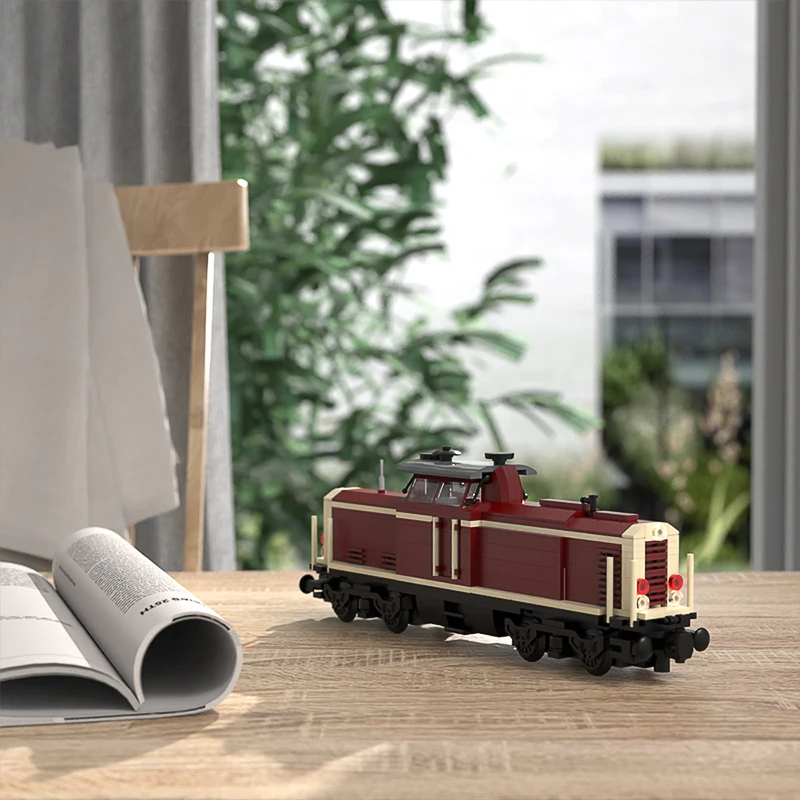 

Technical MOC-35655 V100 German Cargo Locomotive Assembled Building Blocks Toys For Kids Birthday Gifts Boyfriend DIY Mini Model