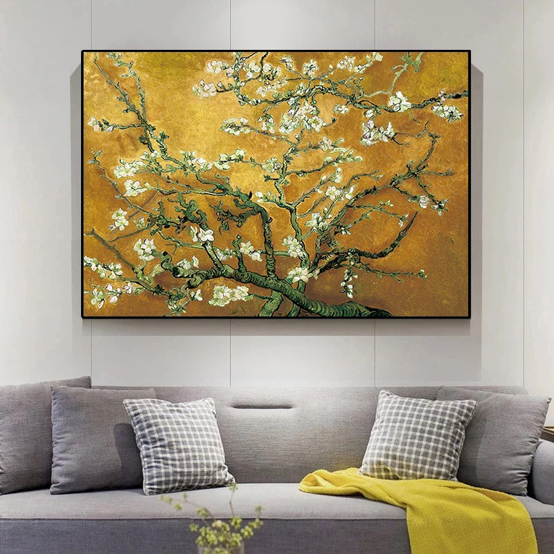 

Vincent Van Gogh Blossoming Almond Tree Posters and Prints Impressionist Oil Painting Wall Canvas Art Picture for Living Room