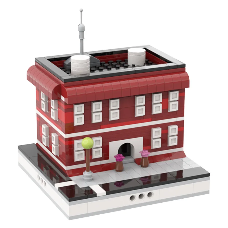 

454pcs Red House Modular City Mini Street View Building Blocks Bricks Gifts Toys For Children Kids Collection City Series Toy