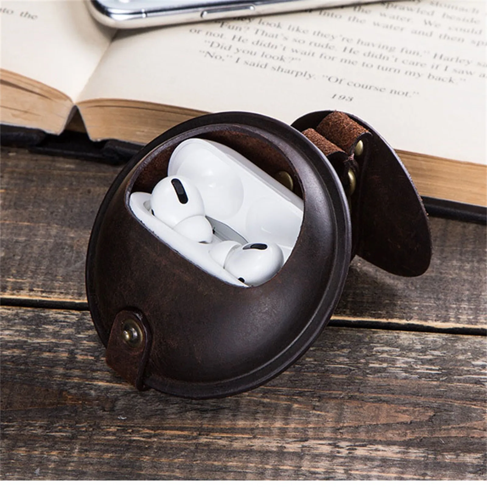 Подходит для беспроводной Bluetooth гарнитуры Airpod Pro защитный чехол из воловьей кожи