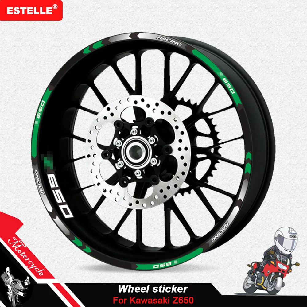 

Wheel Sticker Decal Reflective Rim Bike Suitable For kawasaki z650 Z 650 Motorcycle 17 inches