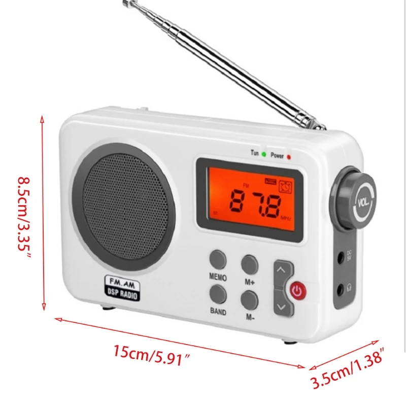

2021 New AM FM Antenna Digital Radio Receiver Portable with LCD Display Speaker for Home