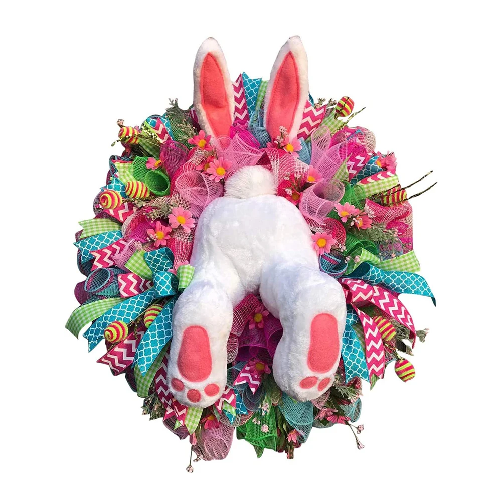 

Красочный Пасхальный кролик, гирлянды, дверные украшения, настенные украшения, кролик, пасхальвечерние яйца, счастливая Пасха, праздничный ...