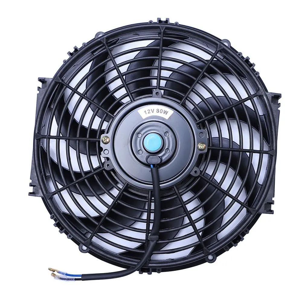 Универсальный Реверсивный вентилятор радиатора 12 дюймов 1250CFM 7 AMP 12V 80W Black S Blade