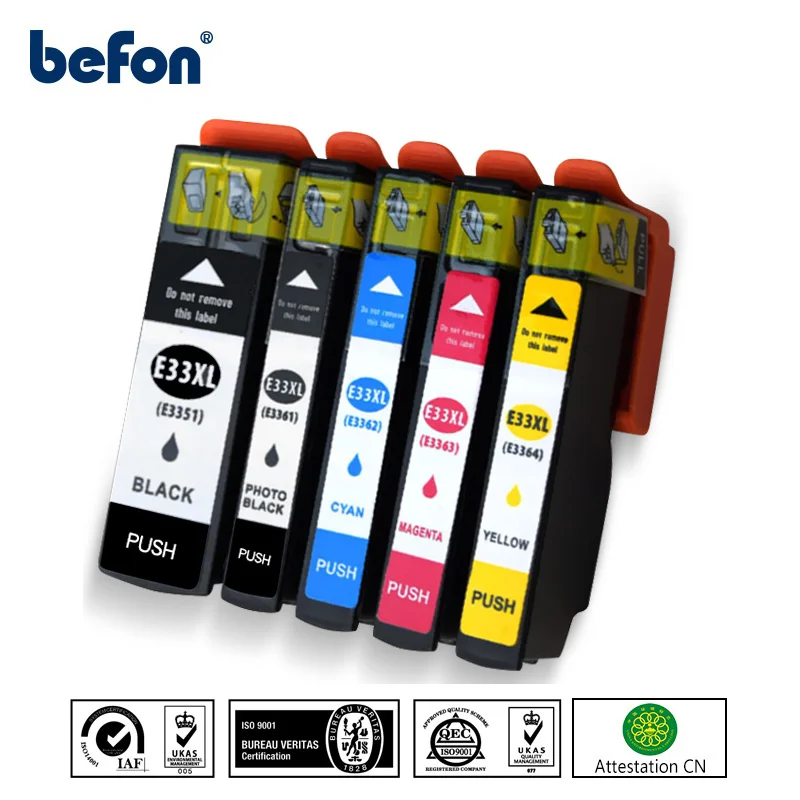 Чернильный картридж befon совместимый с 33XL замена для принтера Epson|Чернильные
