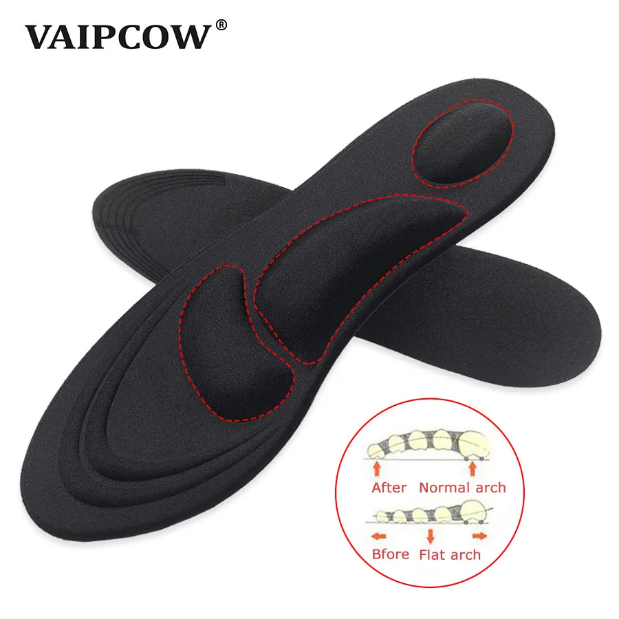 VAIPCOW 4D ортопедическая стелька из пены с эффектом памяти ортопедические стельки для обуви с плоской подошвой для ухода за ногами ортопедические подушки для обуви