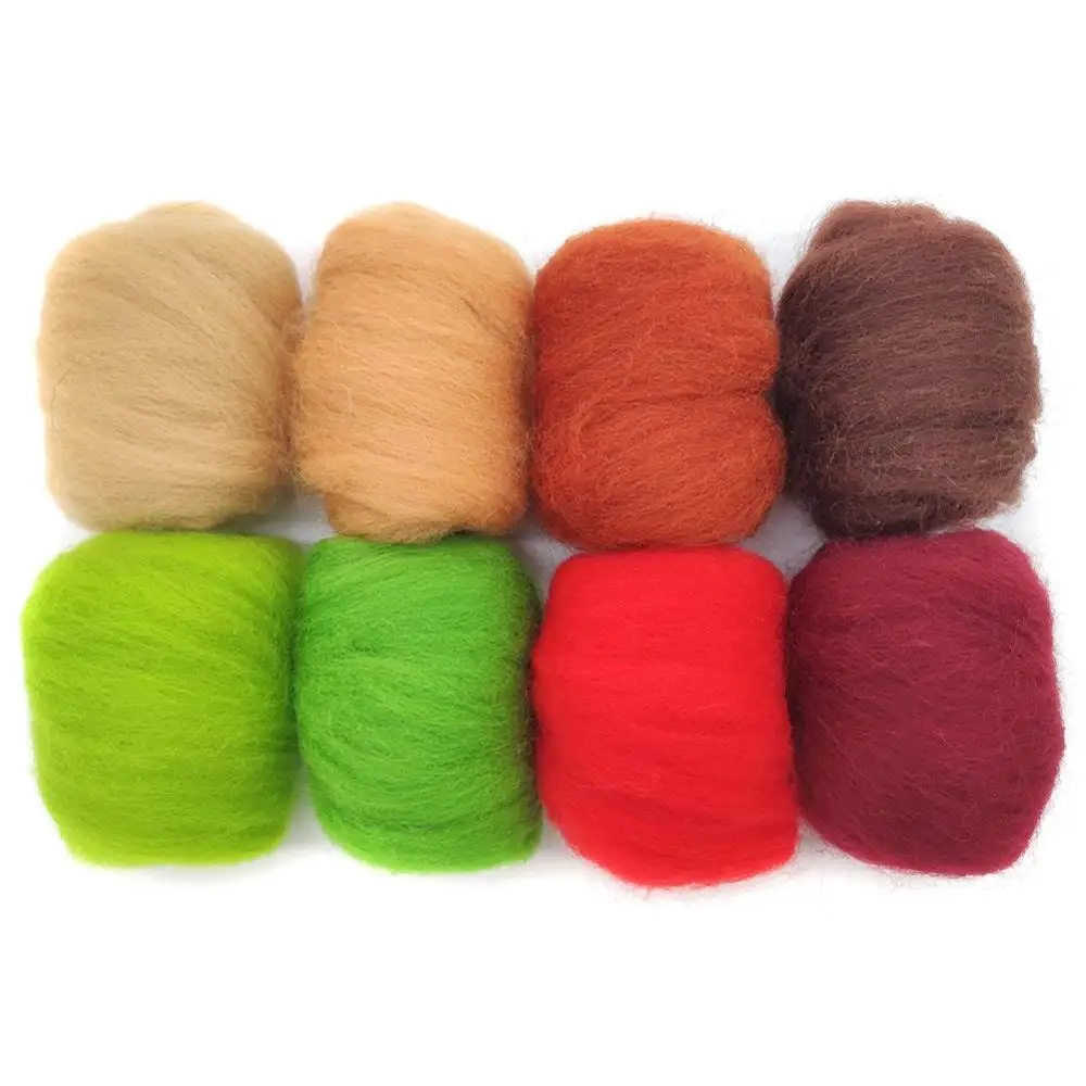 

8 Pack Needle Felting Wool Roving 10g x 8 Color Total 80g Merino Wool 70S (19 Microns) Eco-friendly Natural (NO.13)