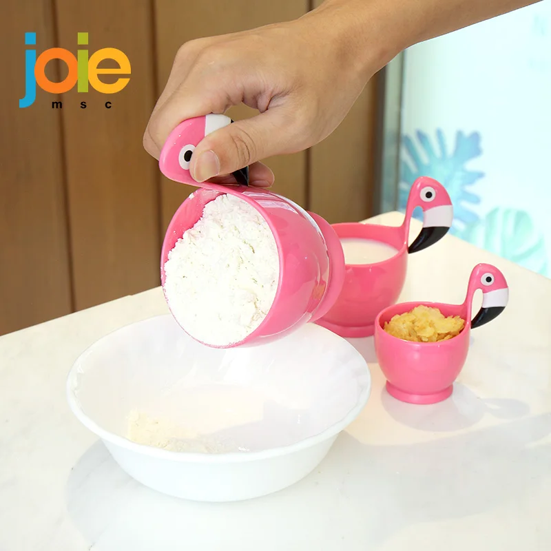 joie 3pcsset flamingo measuring cup handle plastic guaranteed bpa free jug handle baking tools kitchen gadget 60ml125ml250ml free global shipping