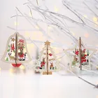 1 шт. 2D 3D рождественские украшения деревянные подвесные подвески звезда Рождественская елка Санта Клаус рождественские украшения для дома вечерние новогодние