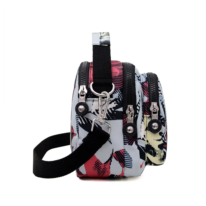 Women Messenger Bags 2022 New Summer Nylon Print Crossbody Shoulder Bag Multi-Pocket Multifunctional Handbag Casual Shell Bag