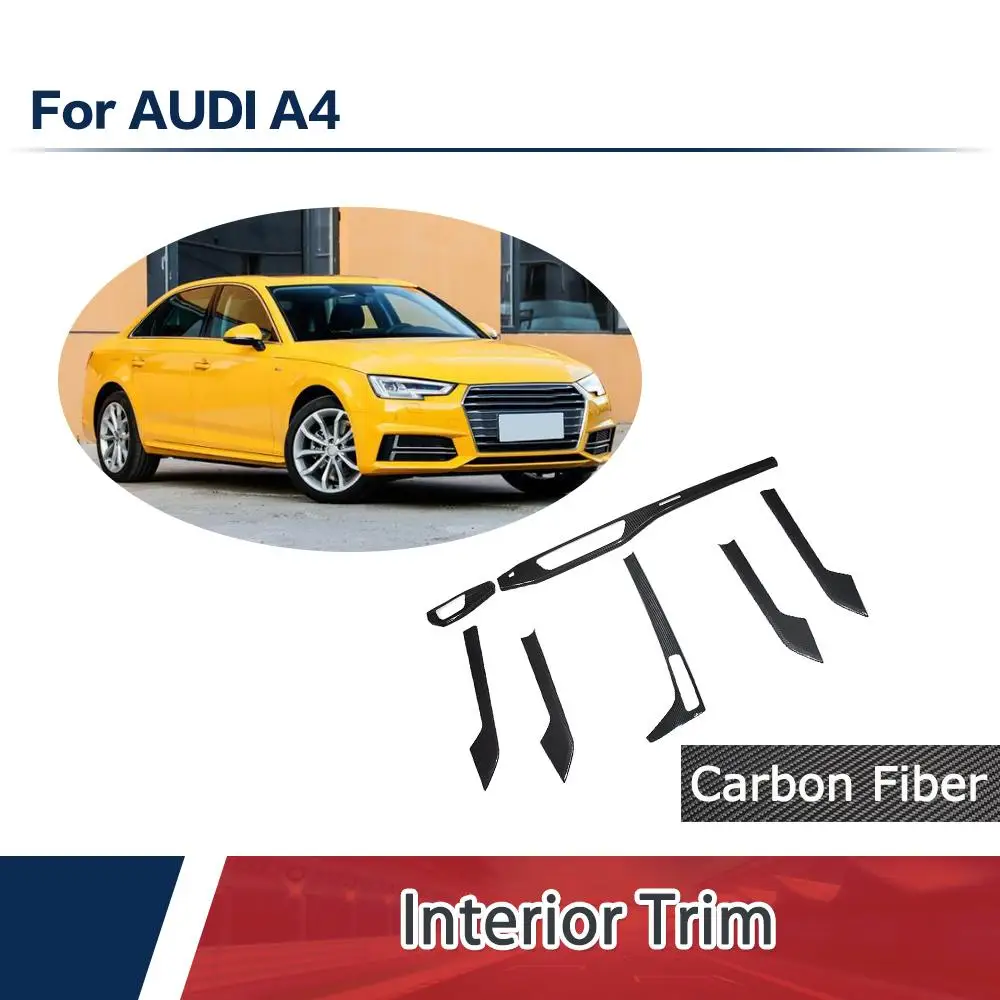Внутренние молдинги из углеродного волокна отделка для Audi A4 B9 2016-2019 Центральная