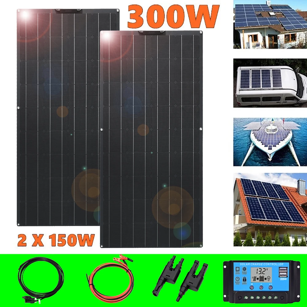 солнечная панель Панель солнечных батарей 300w полный комплект 12v 24v зарядное