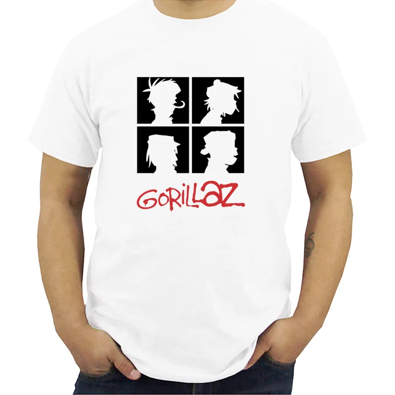 

Summer Brand Music Band Gorillaz T-shirt Modal Tops Tees Men Short Sleeve Boy Casual Homme T Shirt Fashion Streetwear S-5XL