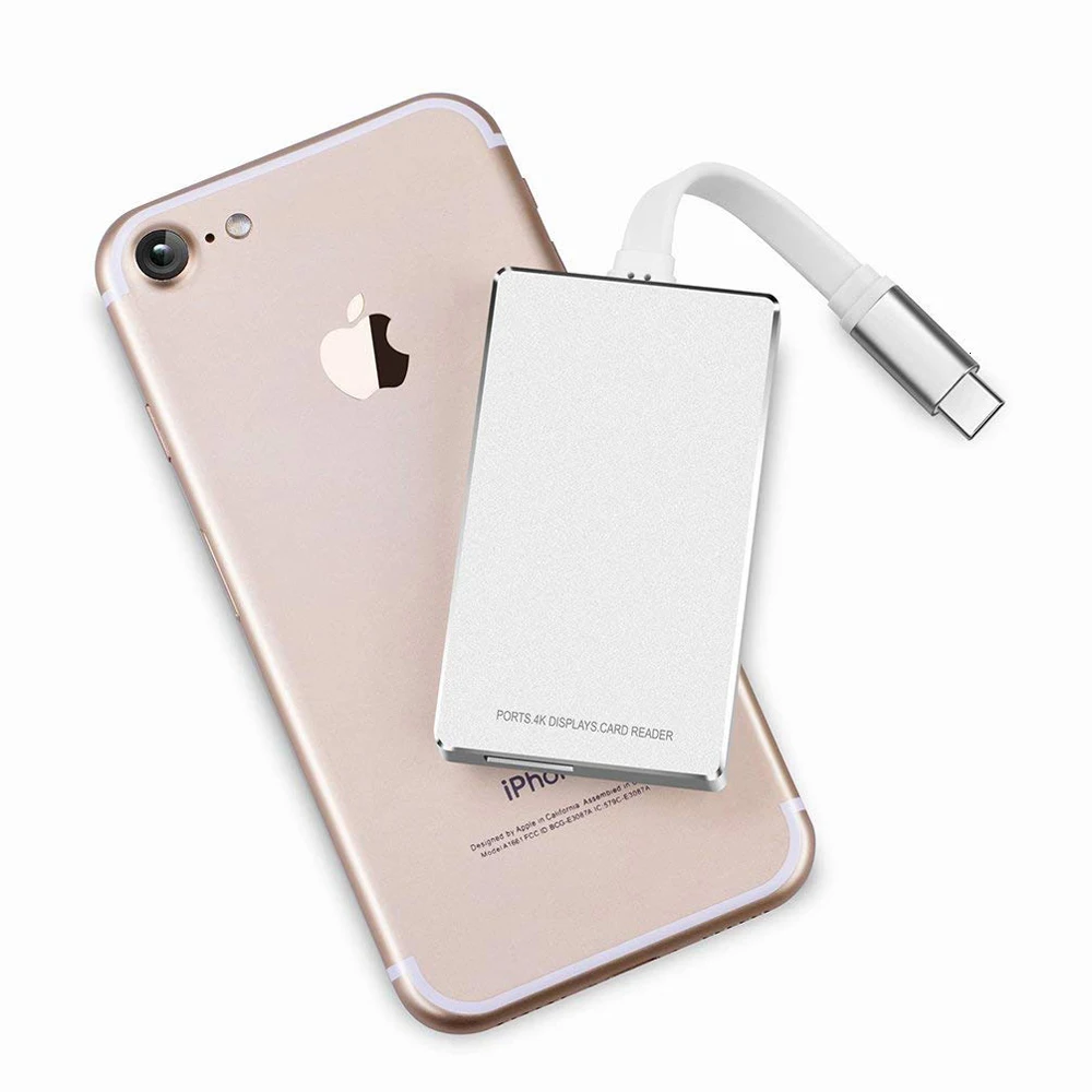 Концентратор USB Type C Thunderbolt 3 адаптер с HDMI 4K зарядными портами 2 USB 3,0 Micro SD/TF кард-ридер для Macbook Pro