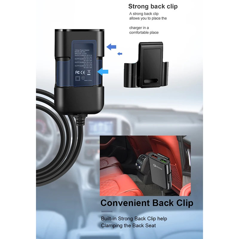 Быстрая зарядка QC3.0 автомобильное зарядное устройство 3 0 4 порта быстрое USB для