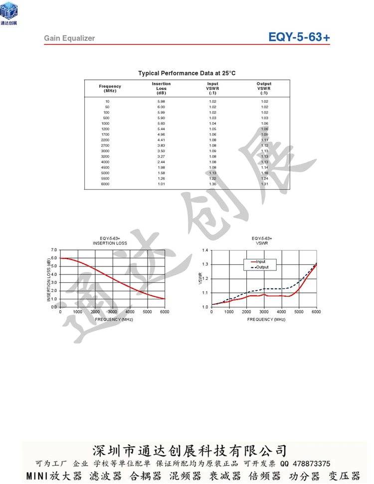 Усилитель эквалайзера Φ 1pcs Eqy-5-63 Mini Circuits