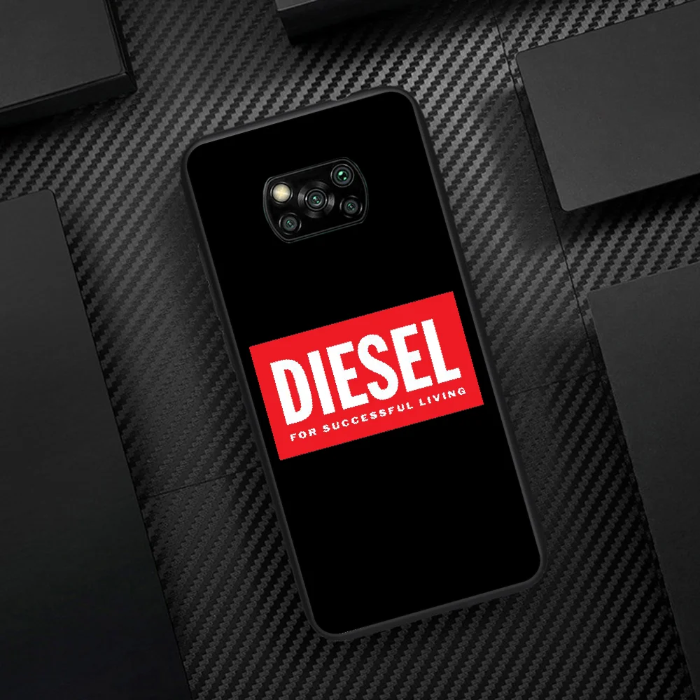 

DIESEL Luxury Fashion Brand Phone Case Cover Hull For Xiaomi Mi A2 A3 8 9 SE 9T 10 10T Lite Pro Ultra Poco X3 black Shell Pretty
