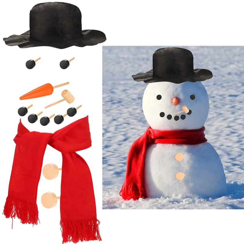 

15 Pcs Snowman Decoration Making Kit Christmas Gift Winter Outdoor Garden Fun Toys for Kids Small