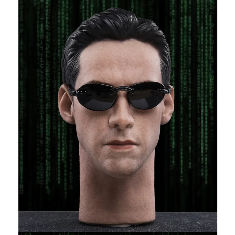 

1/6 Scale Keanu Reeves Neo ONE Head Sculpt with Sunglasses for 12" Action Figure Body Accessories Collections Toys